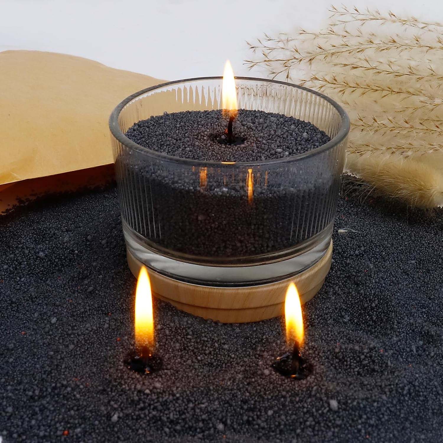 رمل شمع أسود مع فتيل، 200 جرام - مراجعة Candle Supplies Tins وسعره